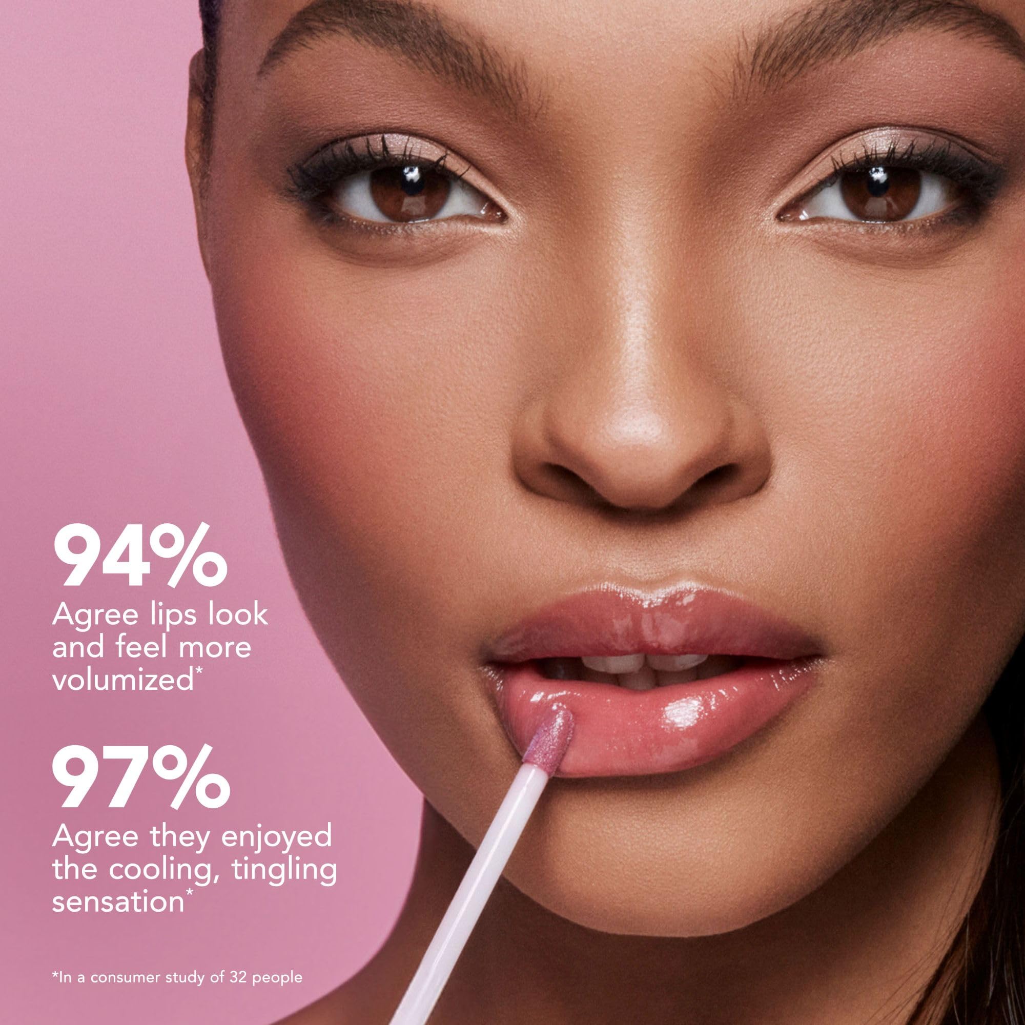 Buxom gloss glide-on application demonstrates creamy texture and ease of use.