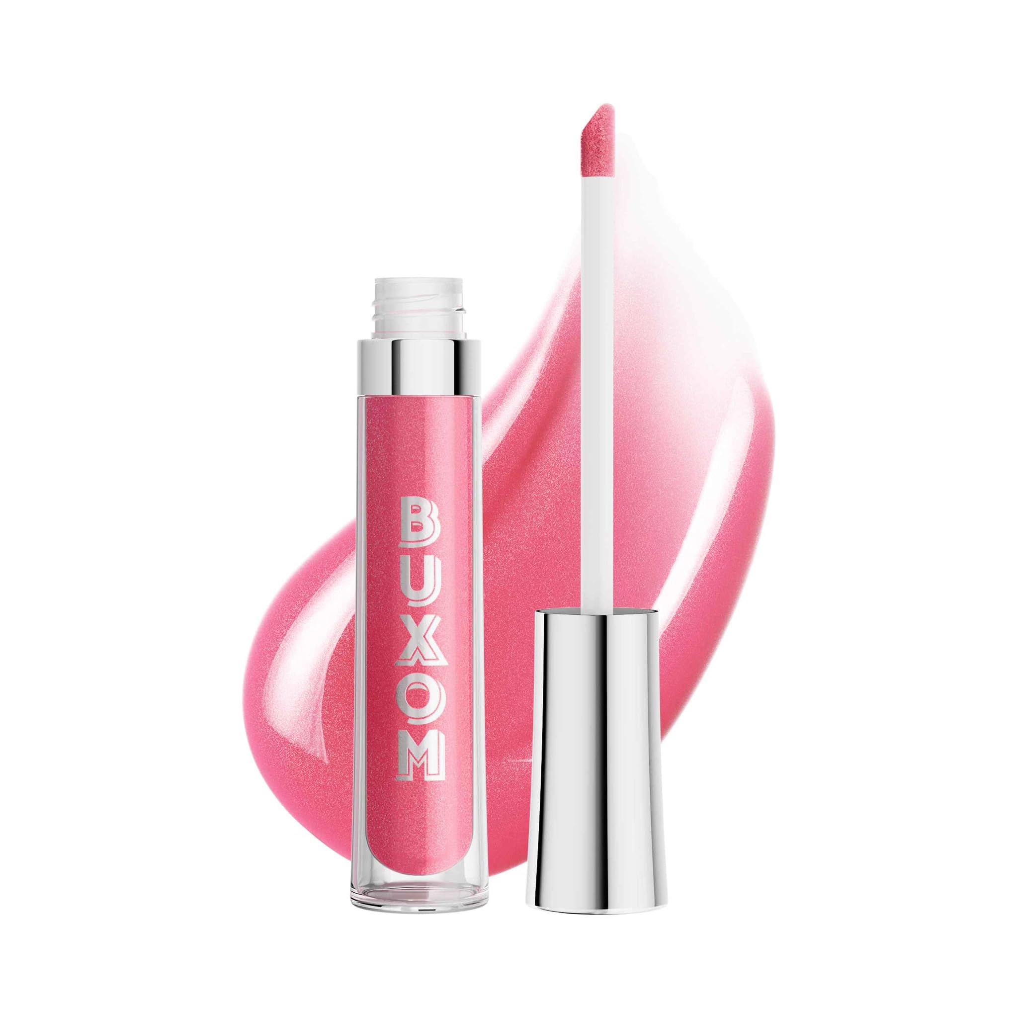 Buxom Kanani bottle and applicator showcase plumping gloss for smooth lips.