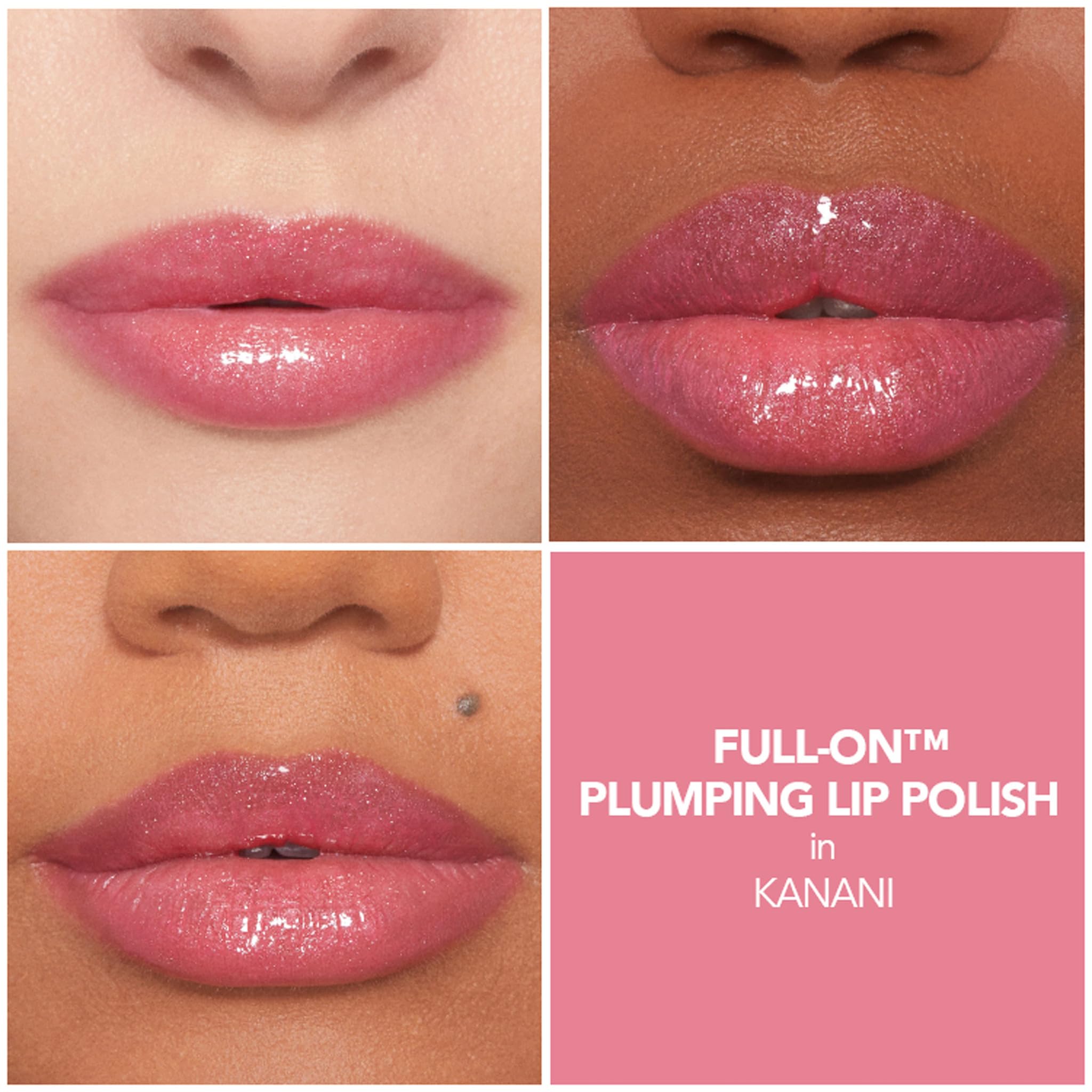 Buxom Kanani swatch close-up shows shimmering high-shine finish.