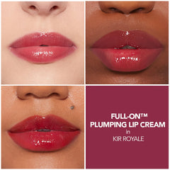 BUXOM Full-On Kir Royale tingling application highlights refreshing lip sensation.