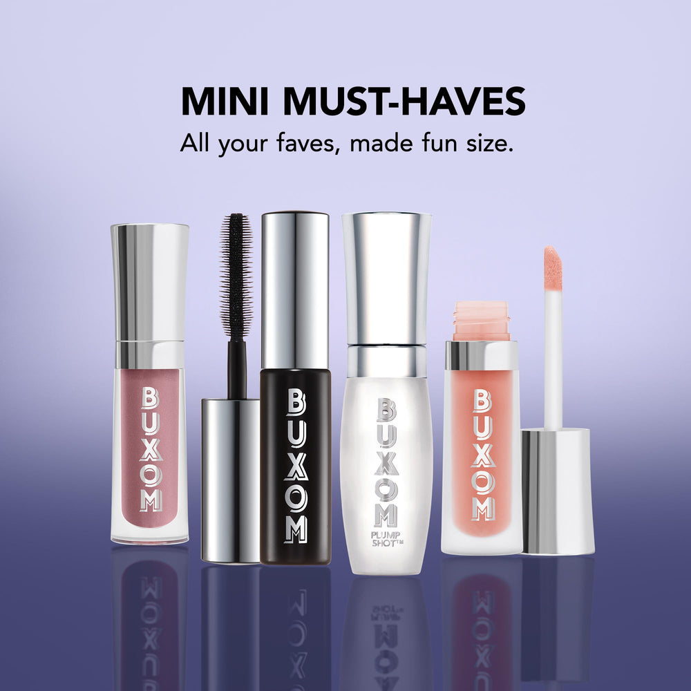 BUXOM Lash Volumizing Mascara lashes appear fanned-out with bold Blackest Black finish.