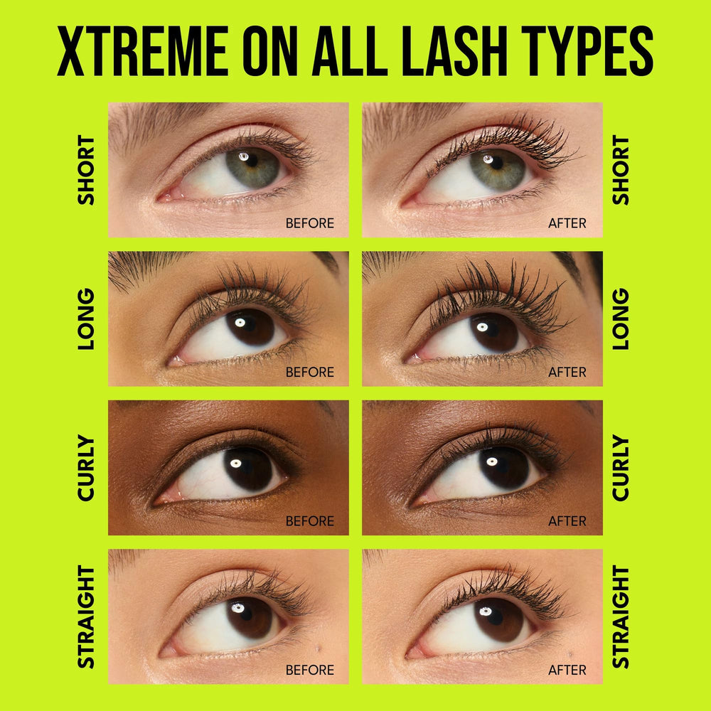 Buxom Lash Xtension Lift Mascara curved-wand lifting and separating lashes.