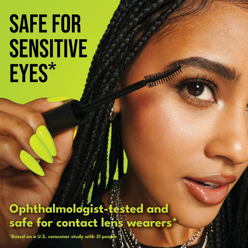 Buxom Lash Xtension Lift Mascara safe for sensitive eyes and all lash types.