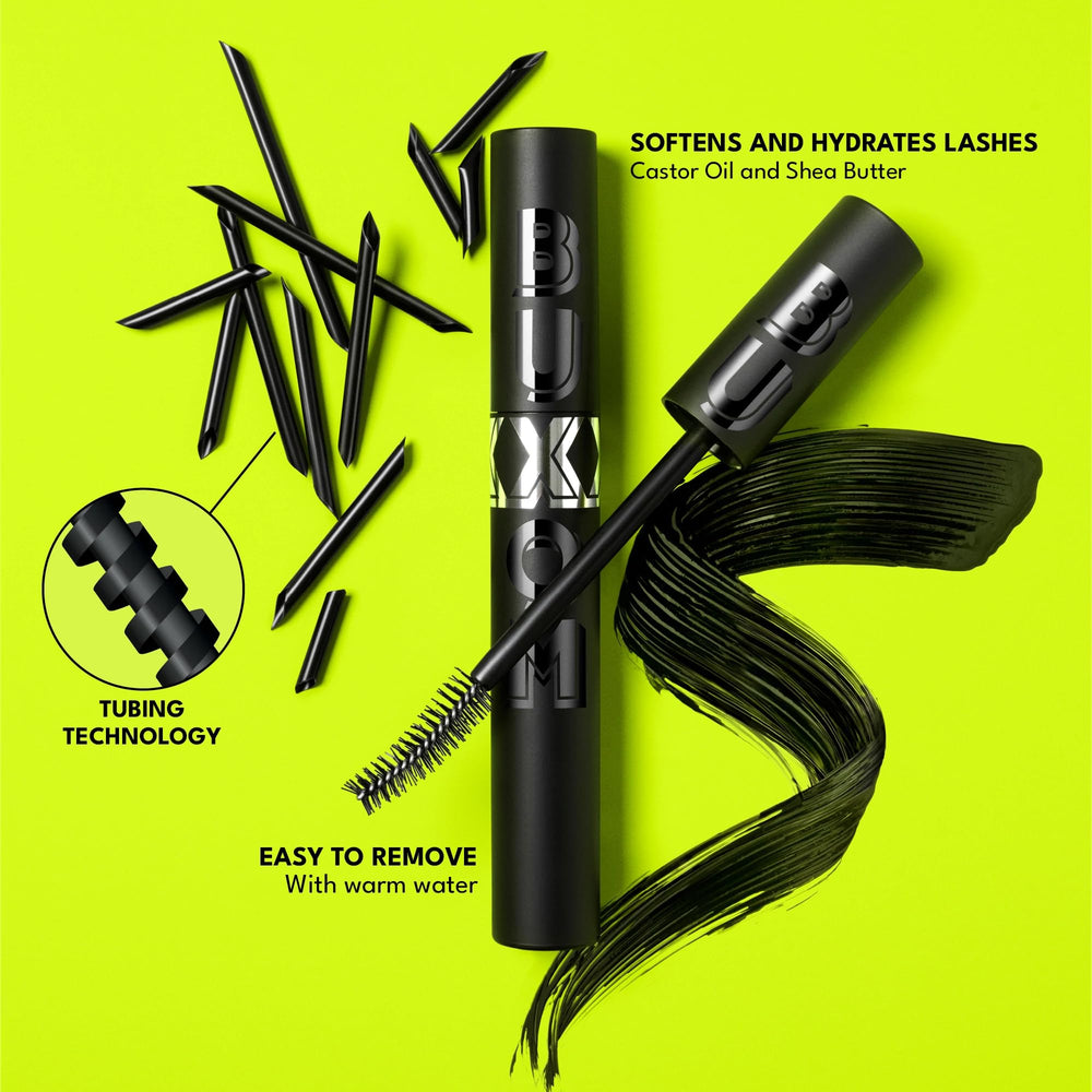 Buxom Lash Xtension Lift Mascara tubing-formula coats lashes with micro-tubes.