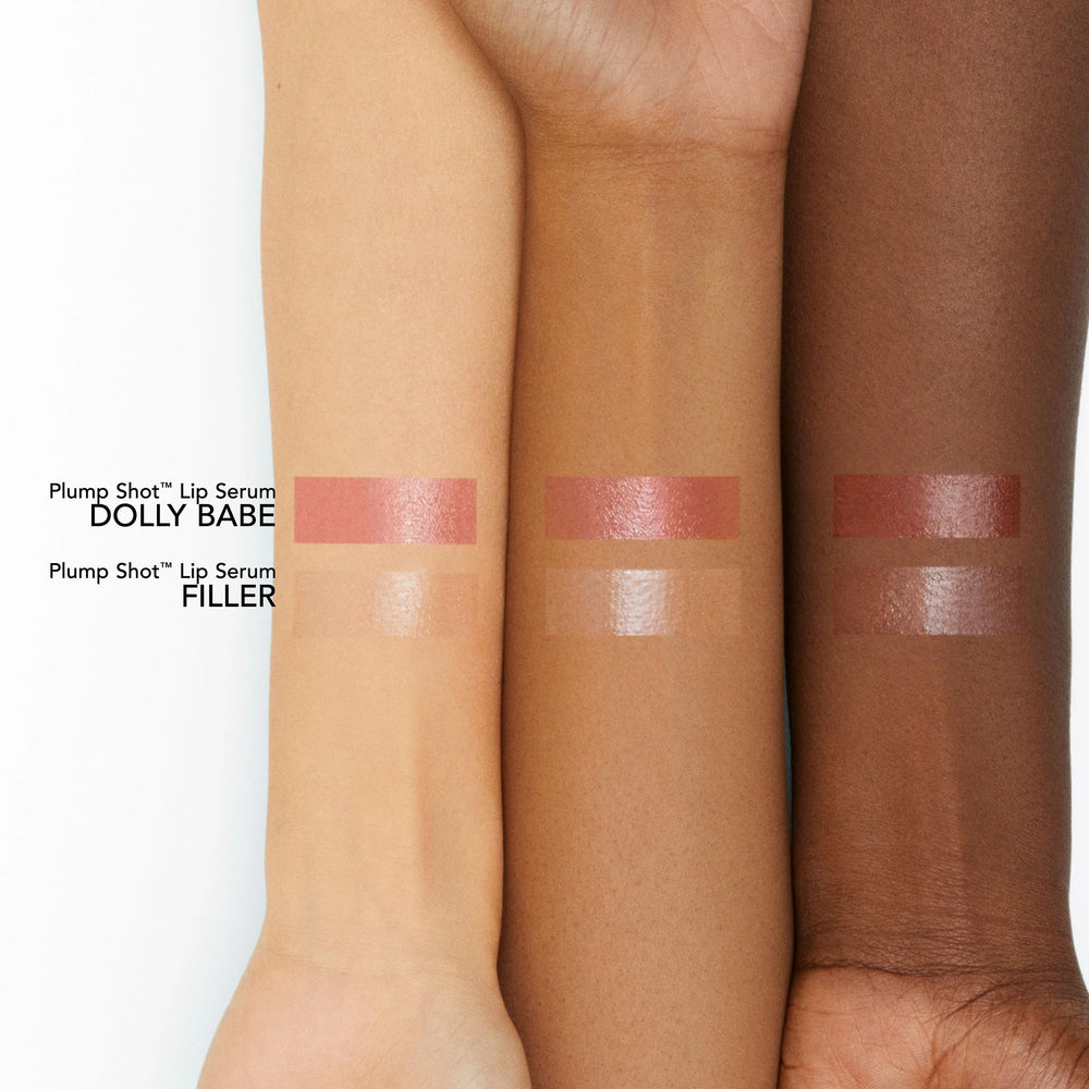 Buxom Plump Shot avocado and jojoba oil imagery conditioning lips.