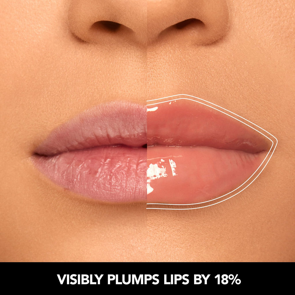 Buxom Plump Shot cooling effect closeup showing refreshing tingling sensation.