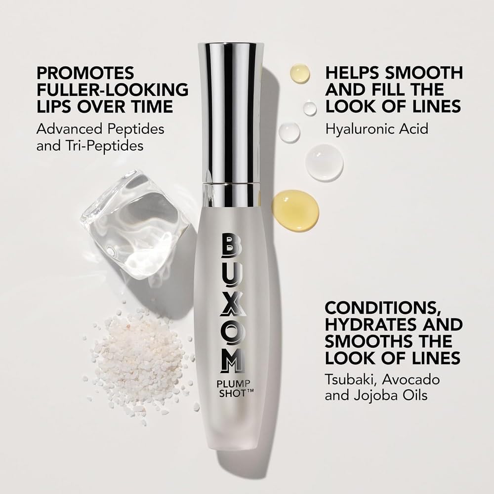 Buxom Plump Shot Hyaluronic Acid Spheres provide hydration for smooth lips