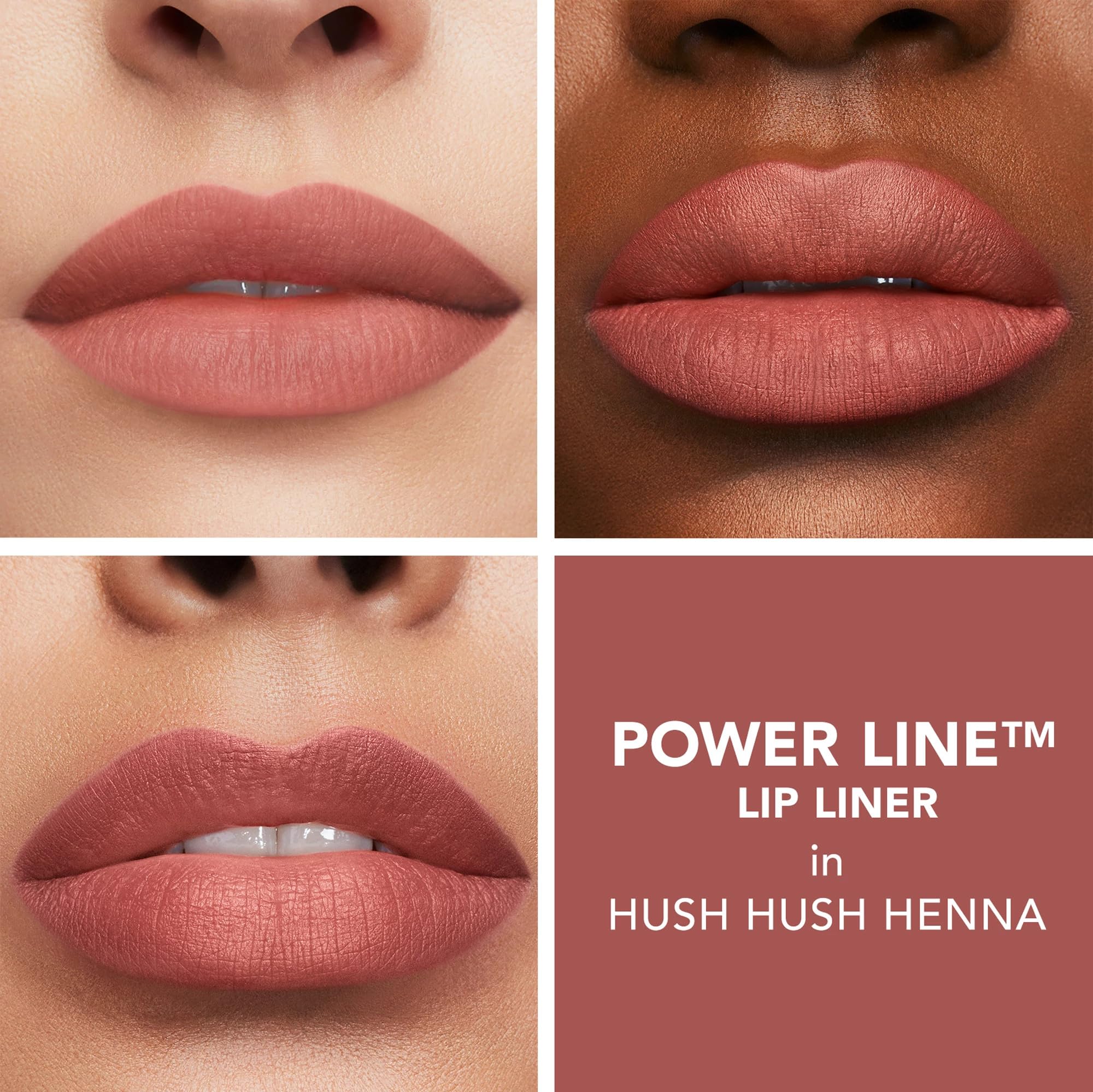Buxom Power Line Plumping Lip Liner Hush Hush Henna built-in-blending-brush enables seamless color.