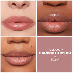 Buxom Full-On Lip Cream Mudslide glossy finish with subtle shine.