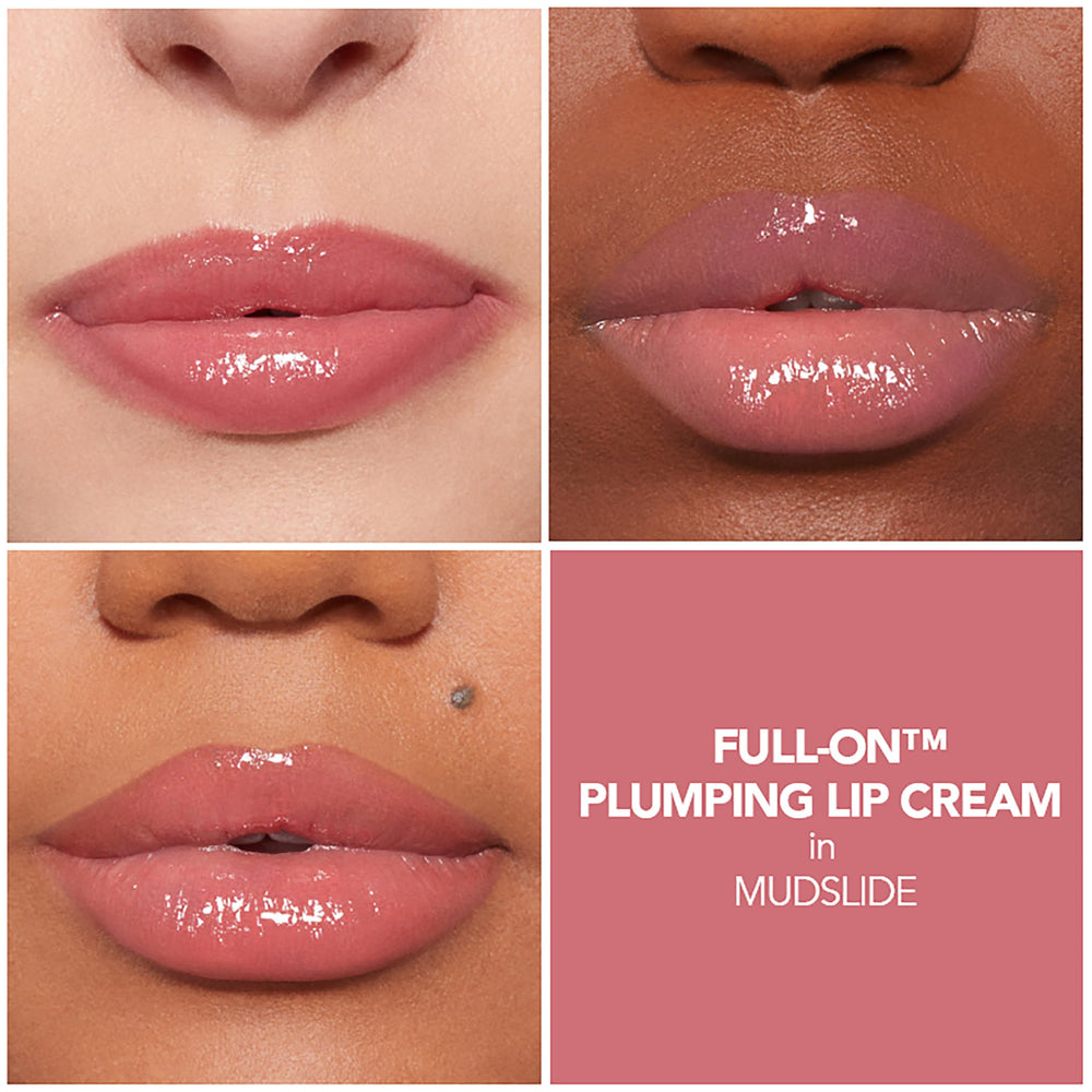 Close-up of mini trio on vanity for everyday lip routine.