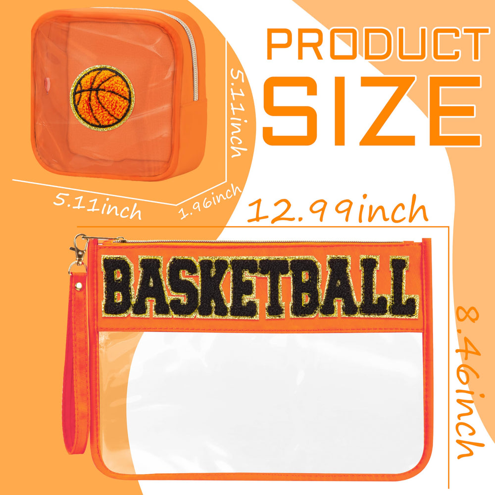 BuyCard bag features orange trim and chenille patch for stylish detail