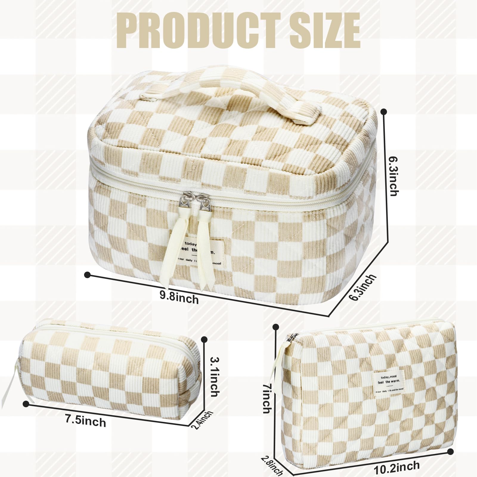 BuyCard three-size set large bag 10x6x6 offers ample cosmetics storage