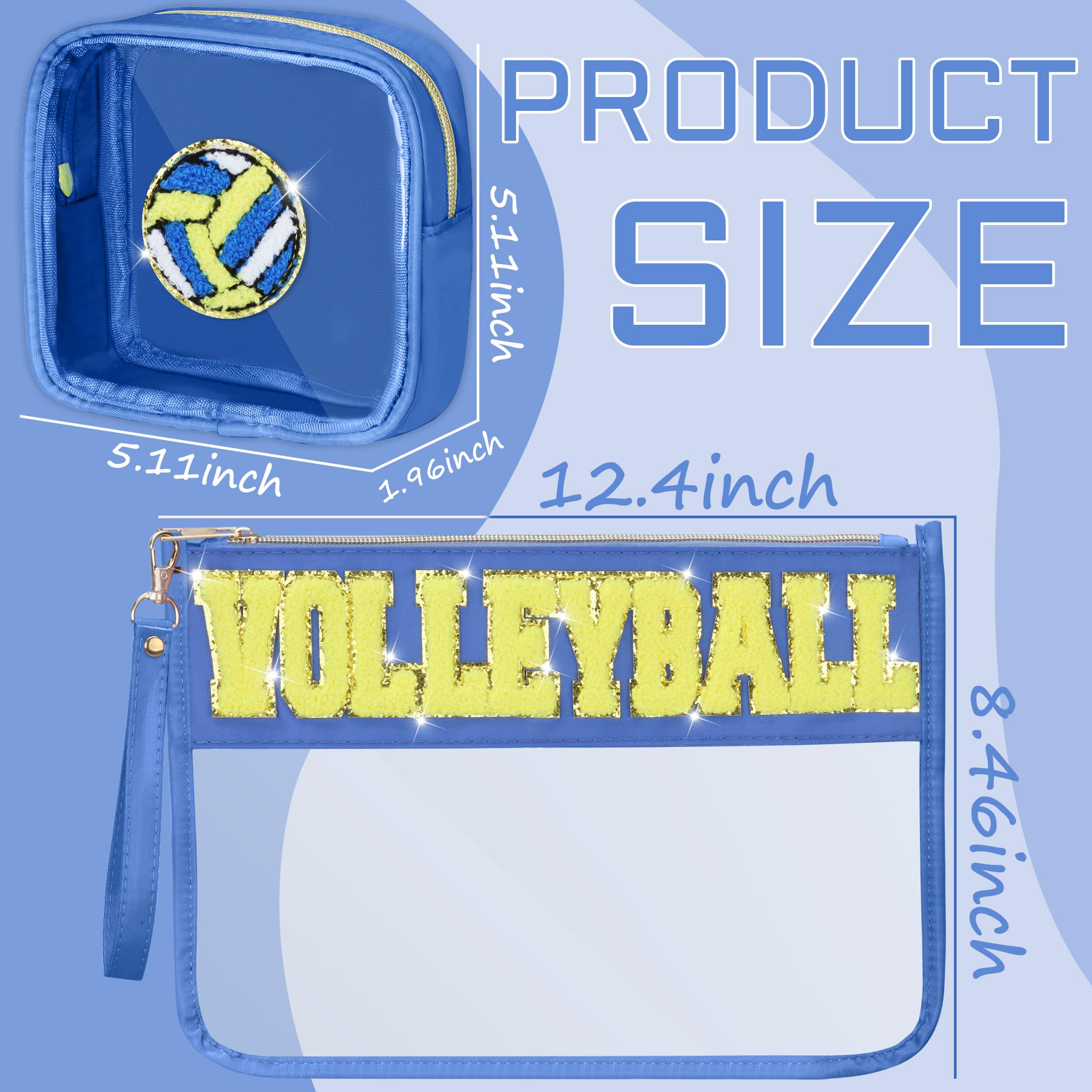 BuyCard volleyball chenille patch bag adds soft, stylish organization for gym gear.