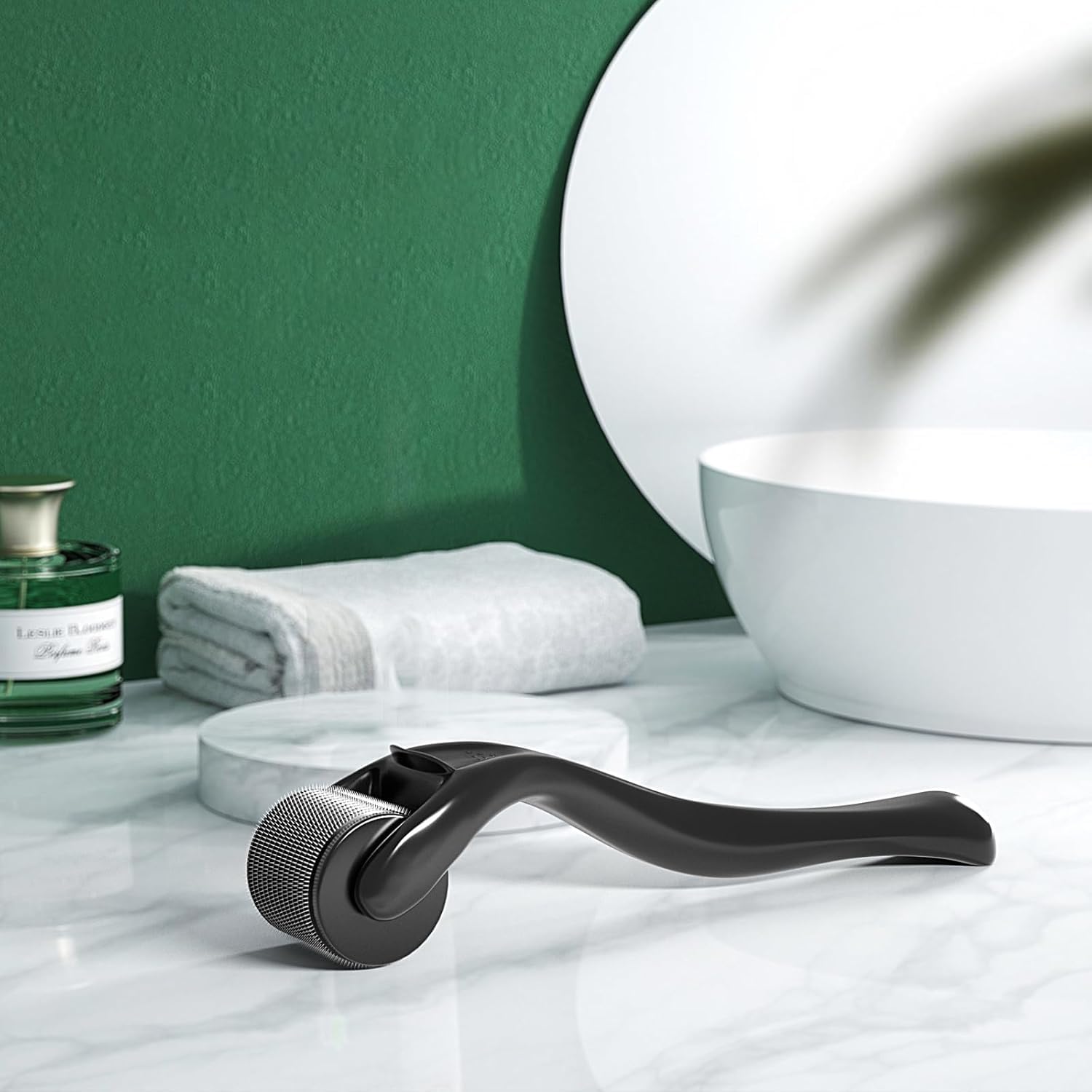 Bvcalacrity beard-roller in use shows easy at-home facial hair grooming.