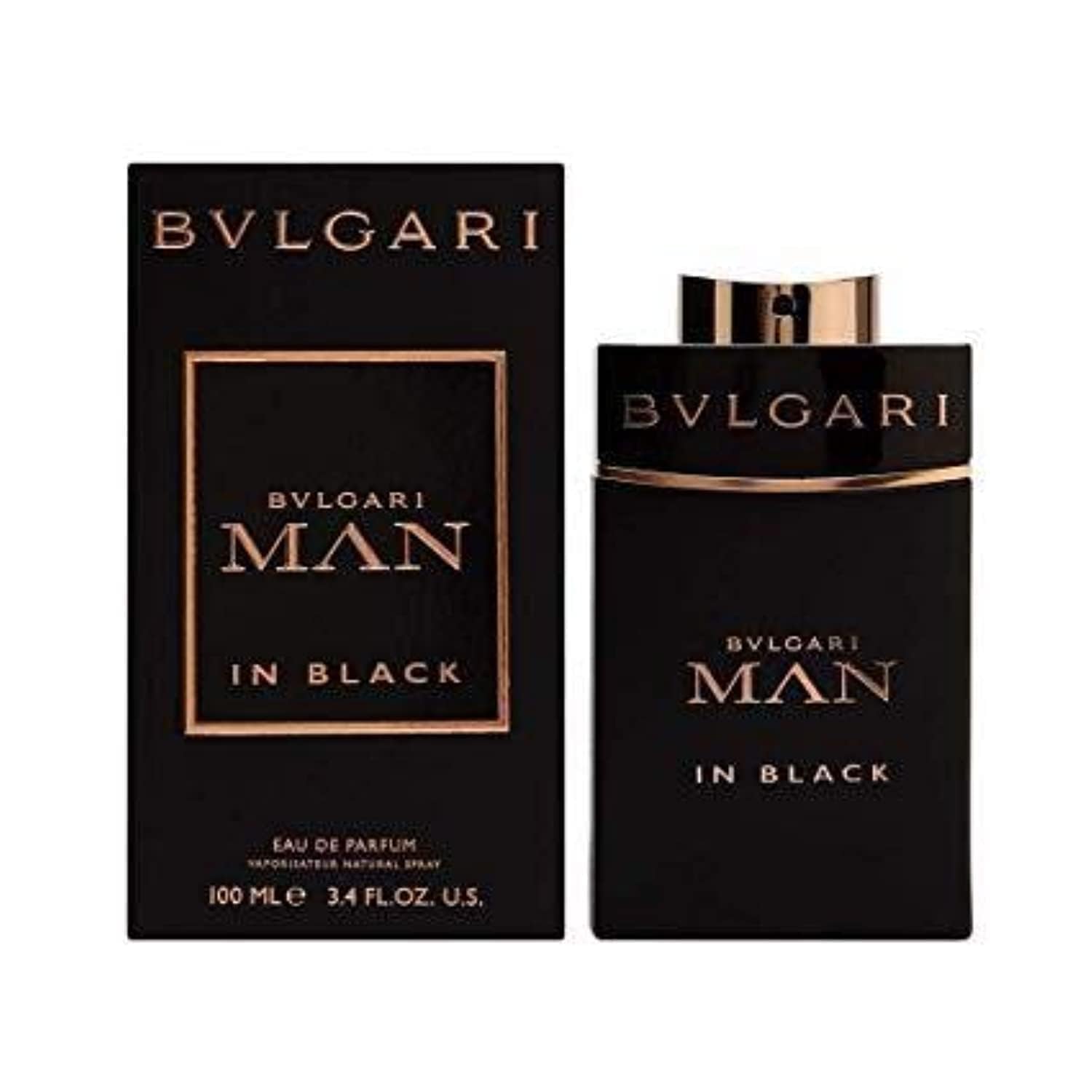 BVLGARI Man in Black cap detail showing luxury branding.