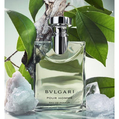 BVLGARI Pour Homme EDP packaging close-up conveying luxury and gifting appeal.