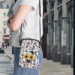 BWWKTOP Horror Clown Crossbody Bag back pocket for quick phone access.