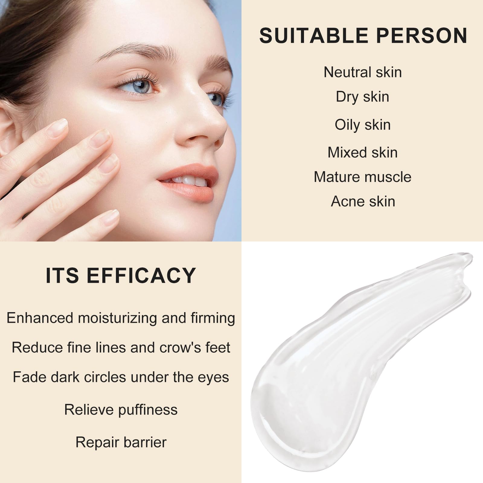 BXRUIAGN Night-time routine shot suggesting gentle, soothing application before sleep.