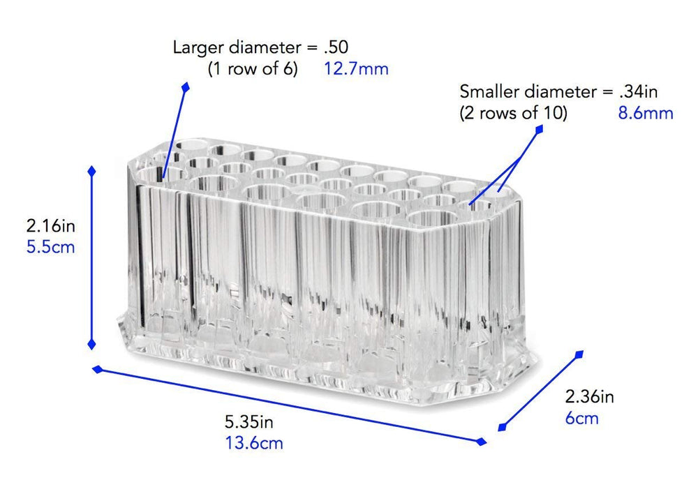 BY ALEGORY 26-slot display shows 20 regular and 6 jumbo liners for versatile storage