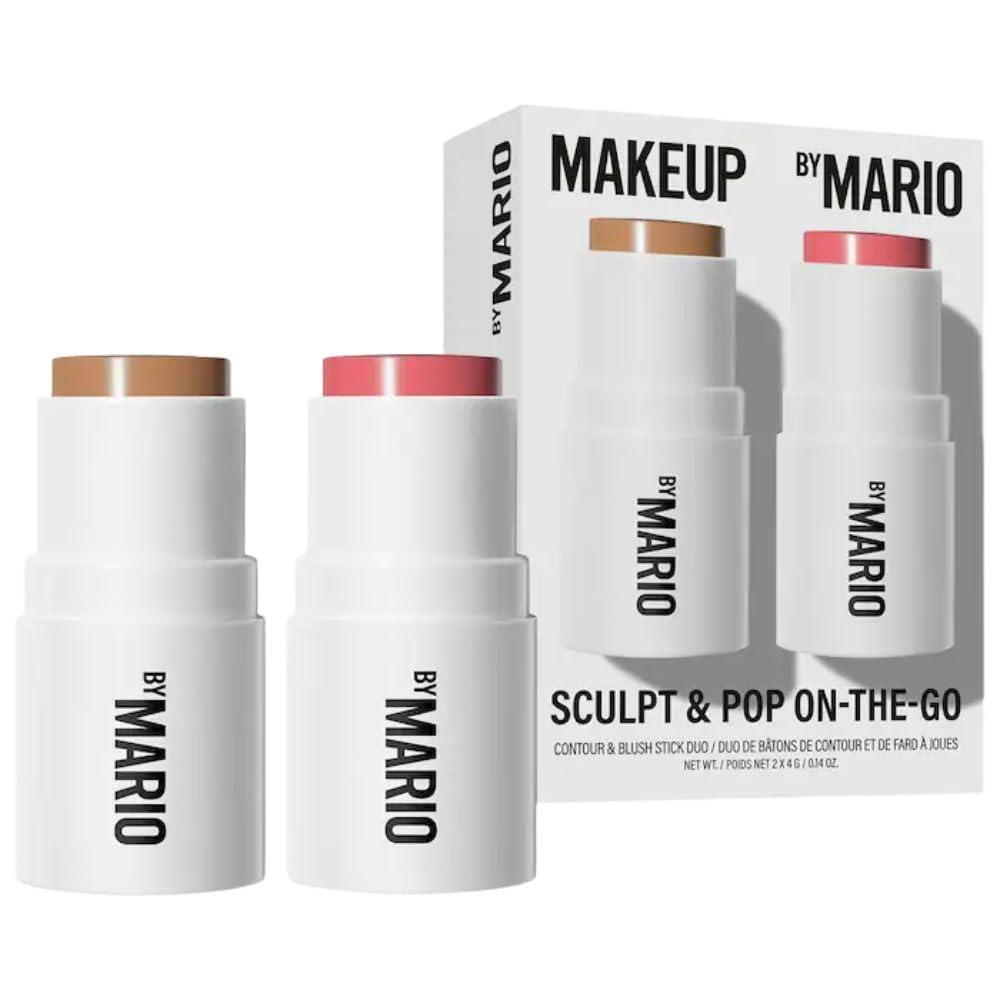 BY MARIO Sculpt & Pop on the Go duo compact for on-the-go contour and blush touch-ups.