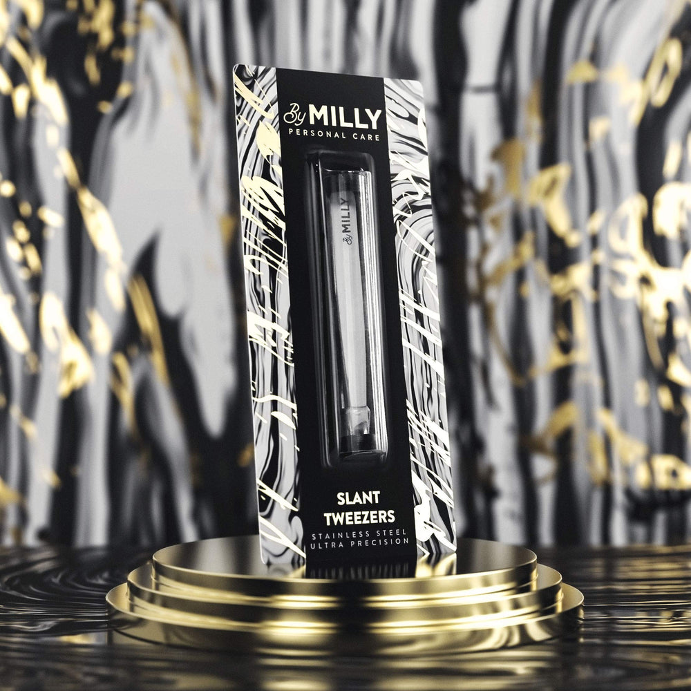 By MILLY precision tip alignment shows balanced tweezers for accurate plucking