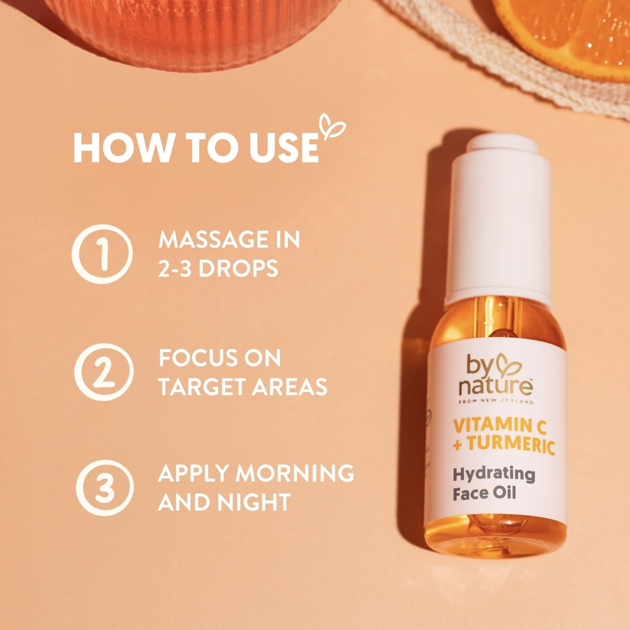 By Nature face oil morning routine application demonstrates quick, light coverage and absorbent finish