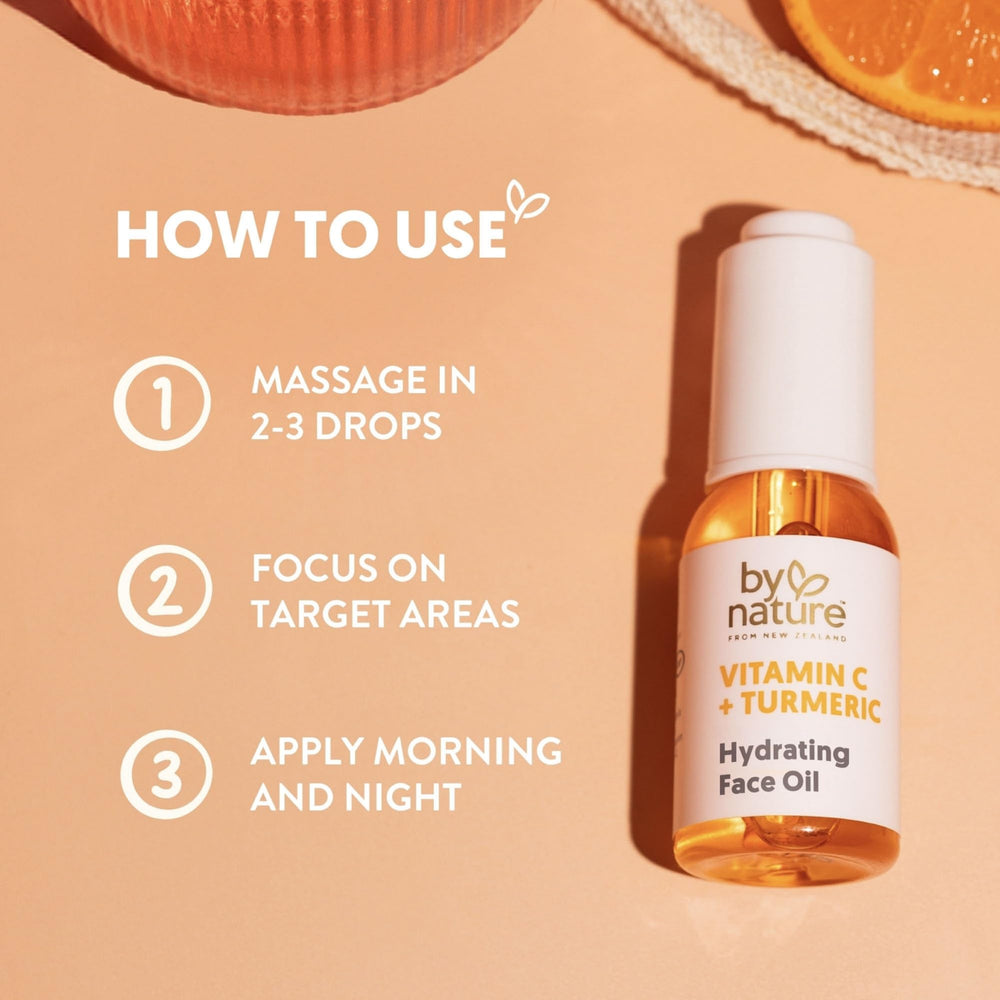 By Nature face oil morning routine application demonstrates quick, light coverage and absorbent finish