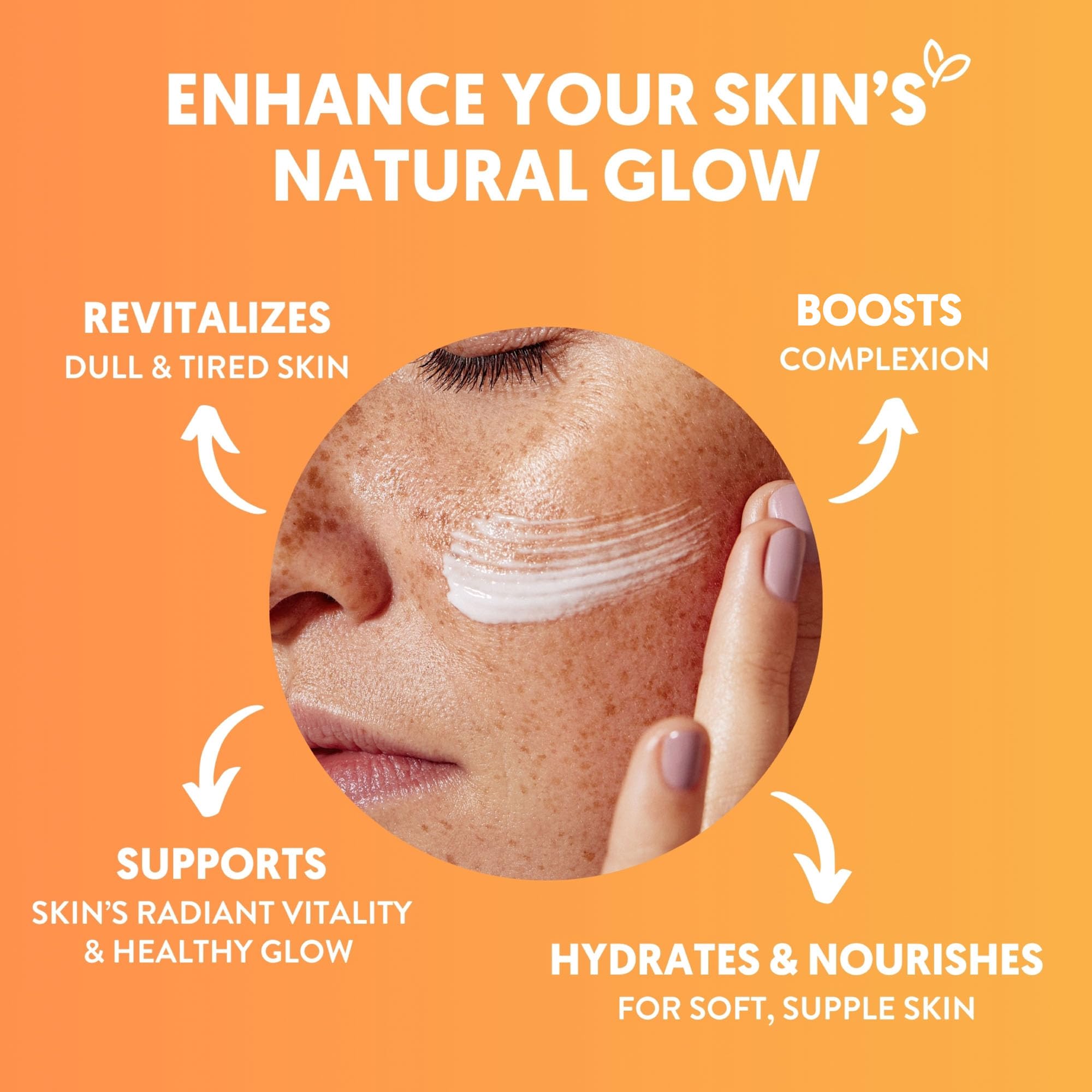 By Nature glow on skin demonstrating radiance from brightening vitamin C