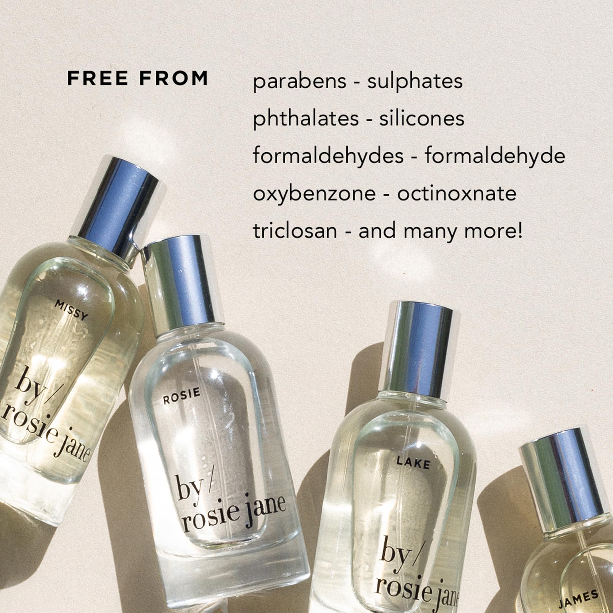 By Rosie Jane Remi compact packaging suggesting travel-friendly clean perfume