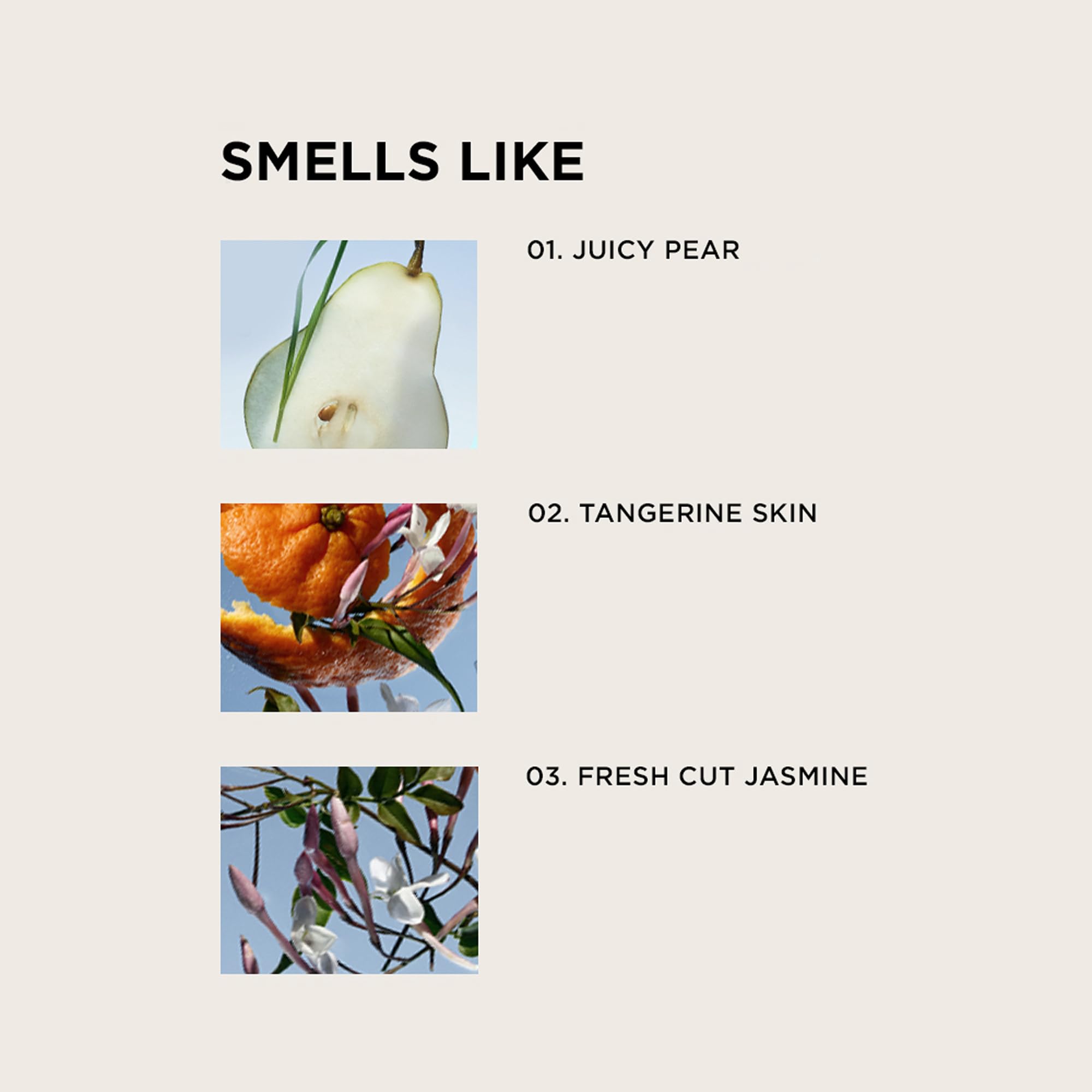 By Rosie Jane Leila Lou pear jasmine tangerine notes, fresh daytime scent