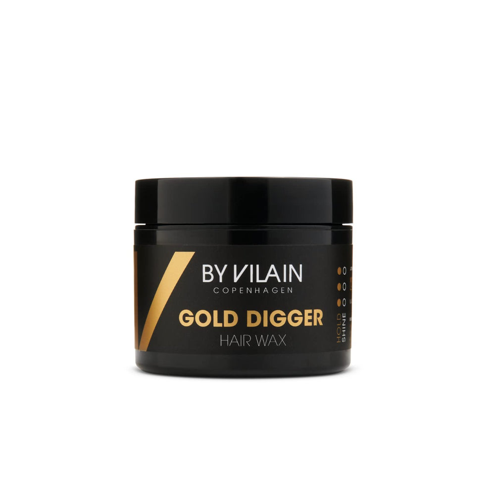 By Vilain Gold Digger bottle closeup shows strong hold and matte finish for textured styles.