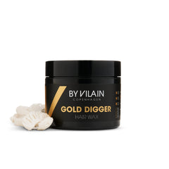 By Vilain Gold Digger packaging shot highlights premium wax for long-lasting style.