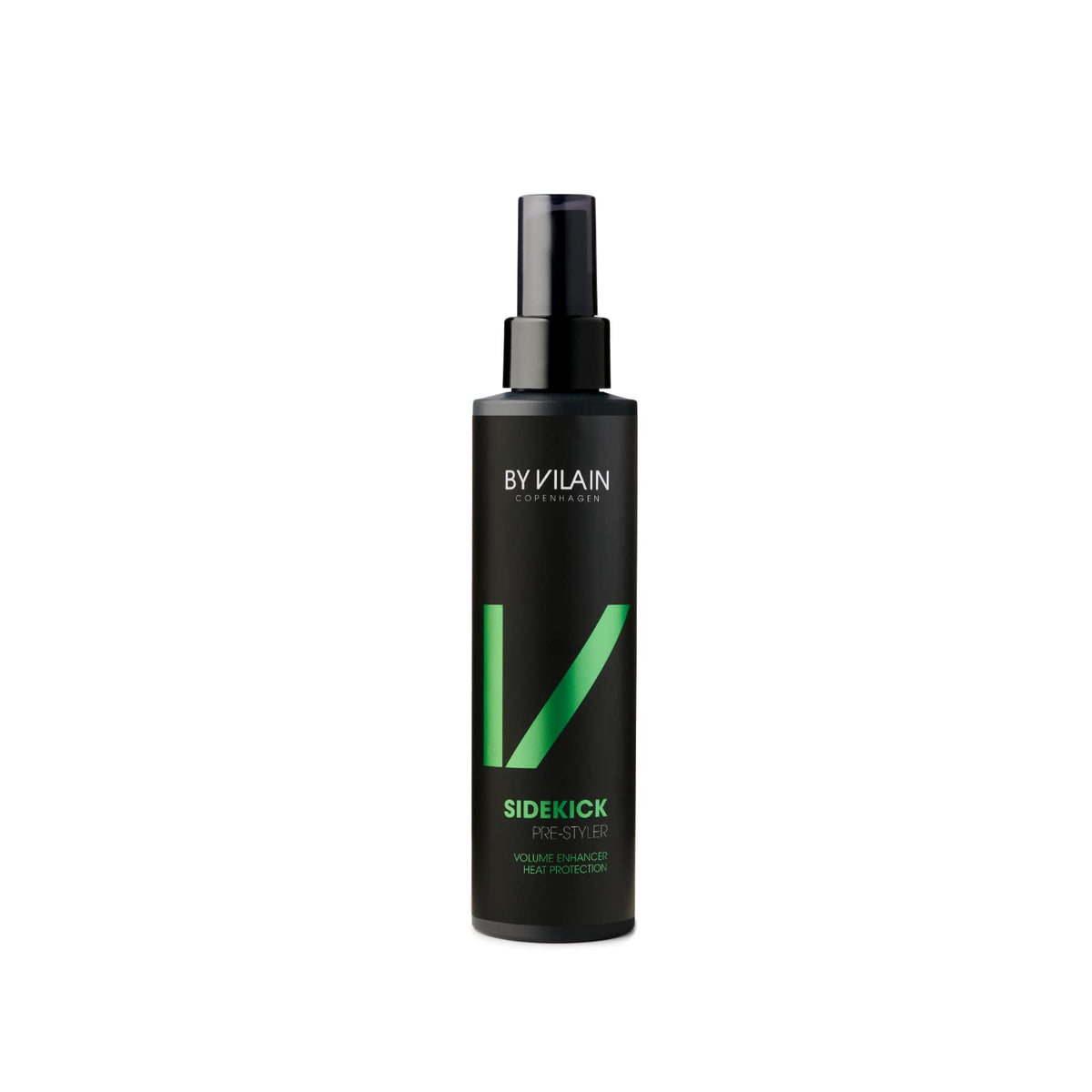 By Vilain Sidekick bottle front showing volume-boosting pre-styling spray for day-long lift