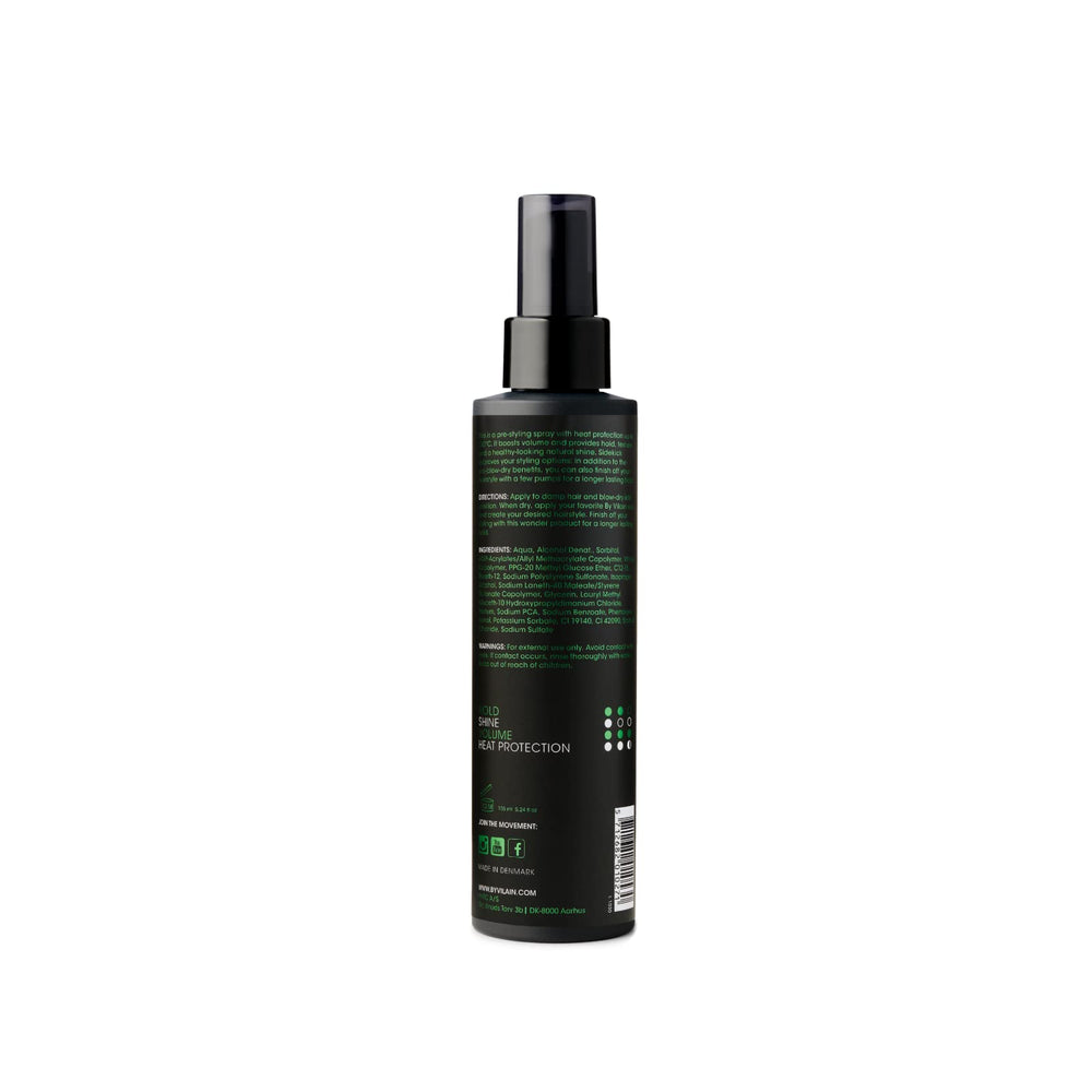 By Vilain Sidekick applied to damp hair for heat protection and lift
