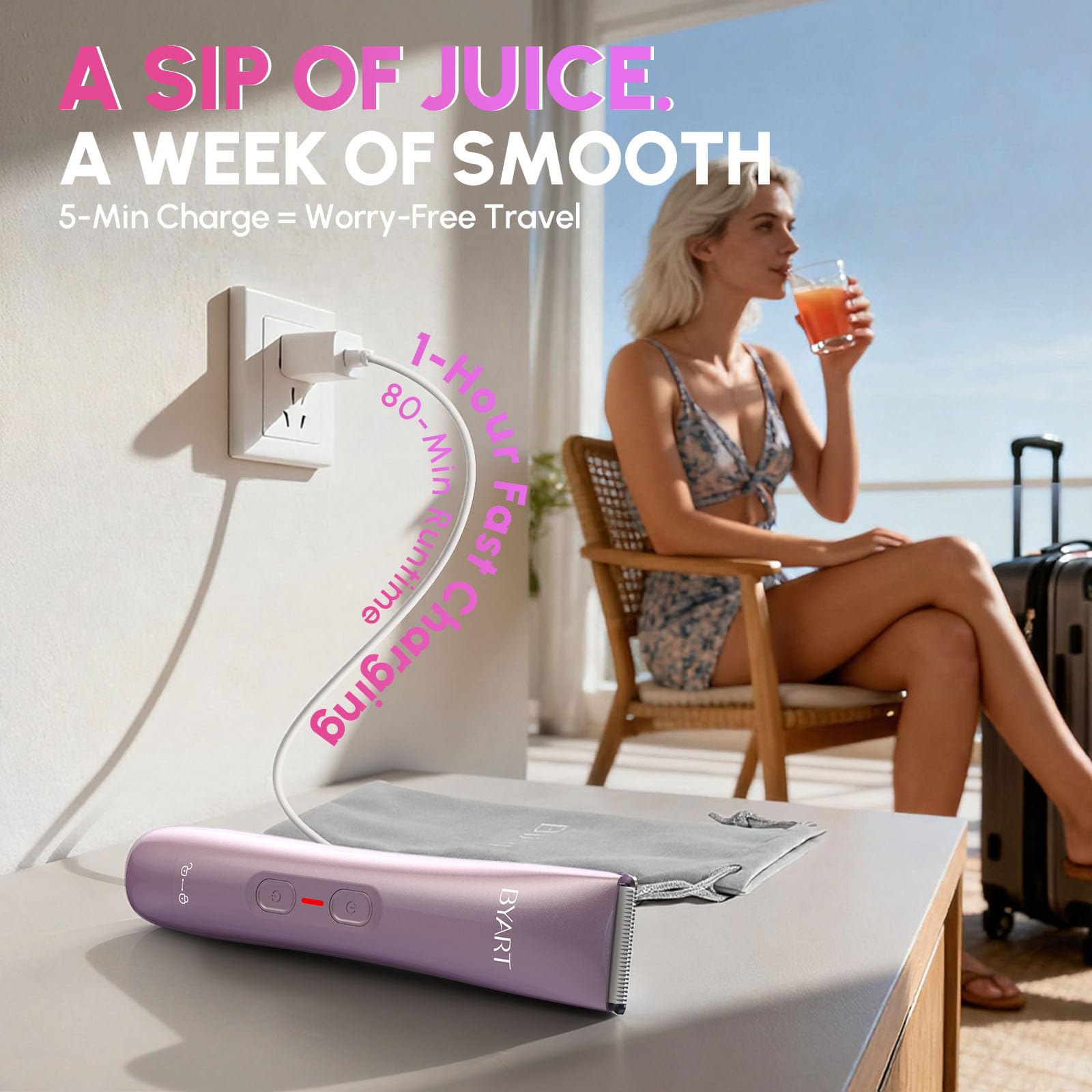 BYART bikini-line pink precision for smooth legs and underarms.