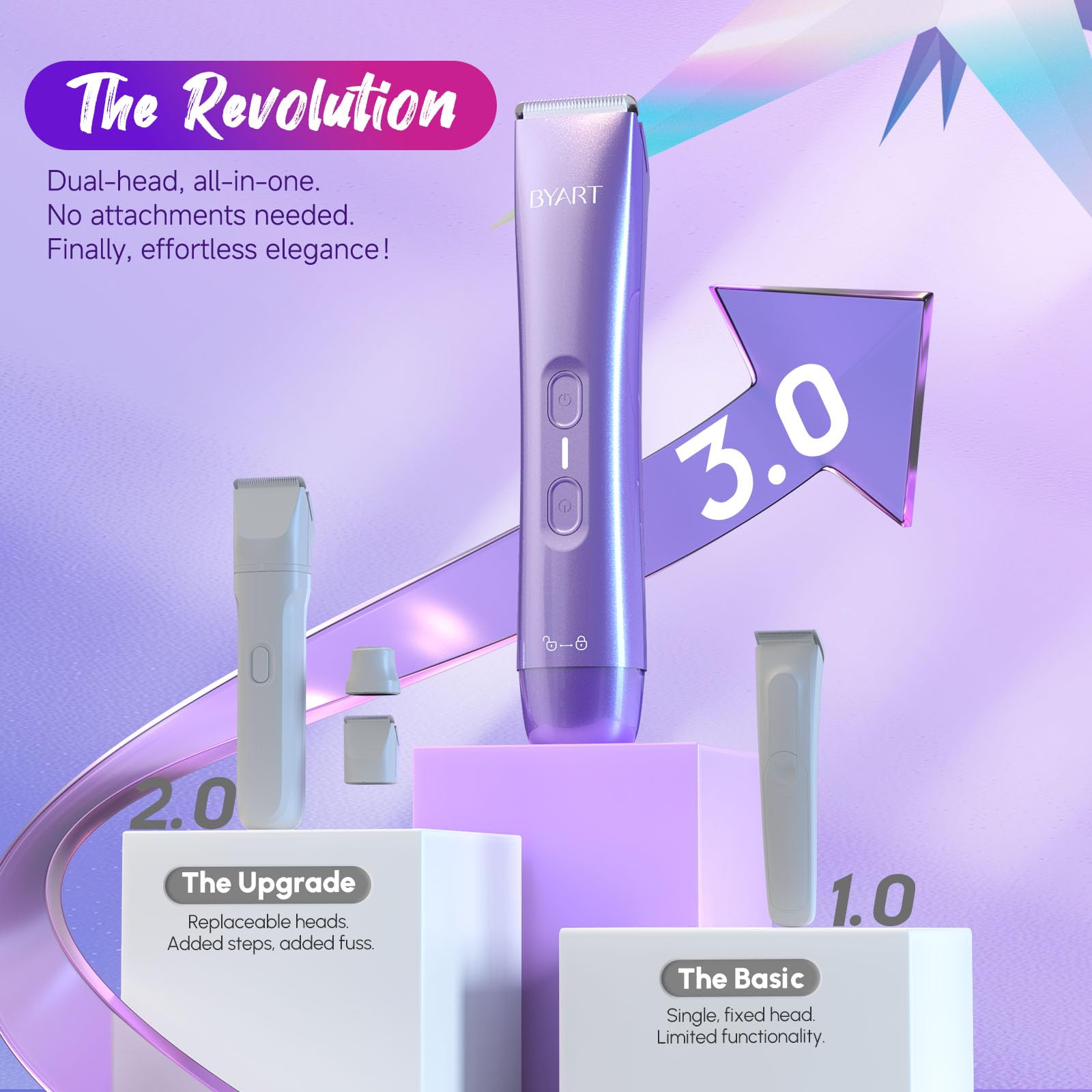 BYART bikini trimmer hypoallergenic blades deliver smooth skin with minimal irritation.