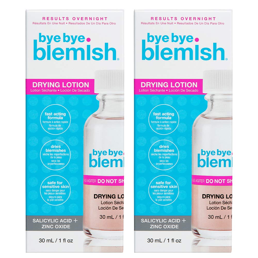 Bye Bye Blemish bottle front view for overnight spot treatment.