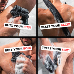 Bye Bye Loofah extreme texture close-up highlighting rugged surface for intense scrubbing