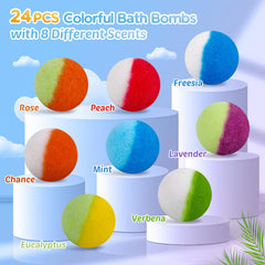 BYGGVIR bath bombs produce colorful bubbles for a magical bath