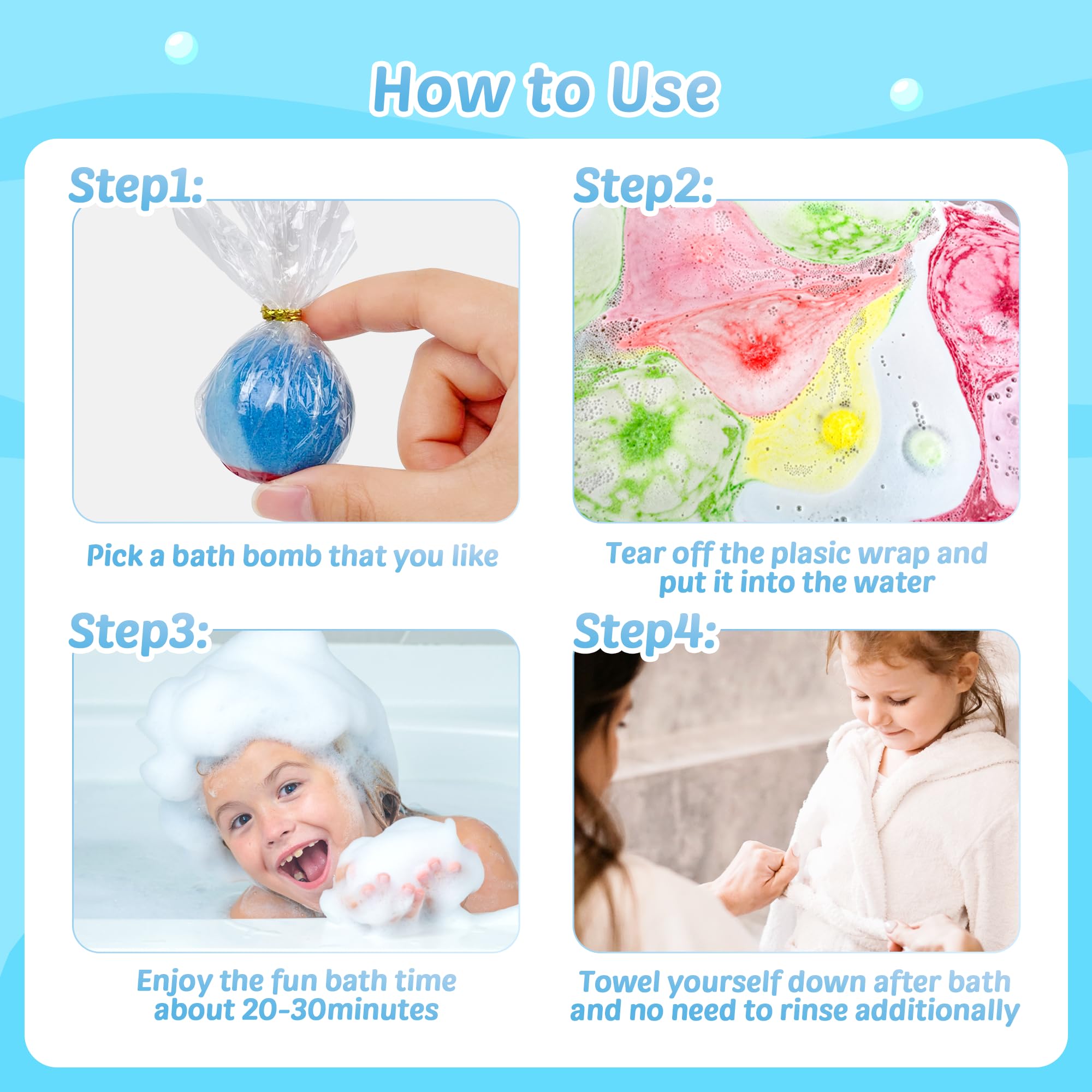BYGGVIR bath bombs reveal glow toy as they dissolve