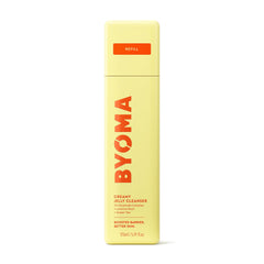 BYOMA Creamy Jelly Cleanser refill pack with pump transfer for sustainable restocking