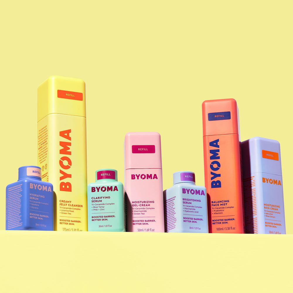 BYOMA dermatologist-tested fragrance-free cleanser packaging for sensitive skin