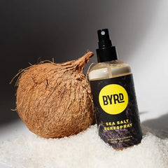 BYRD Hairdo texturizing spray on damp hair adds natural volume.