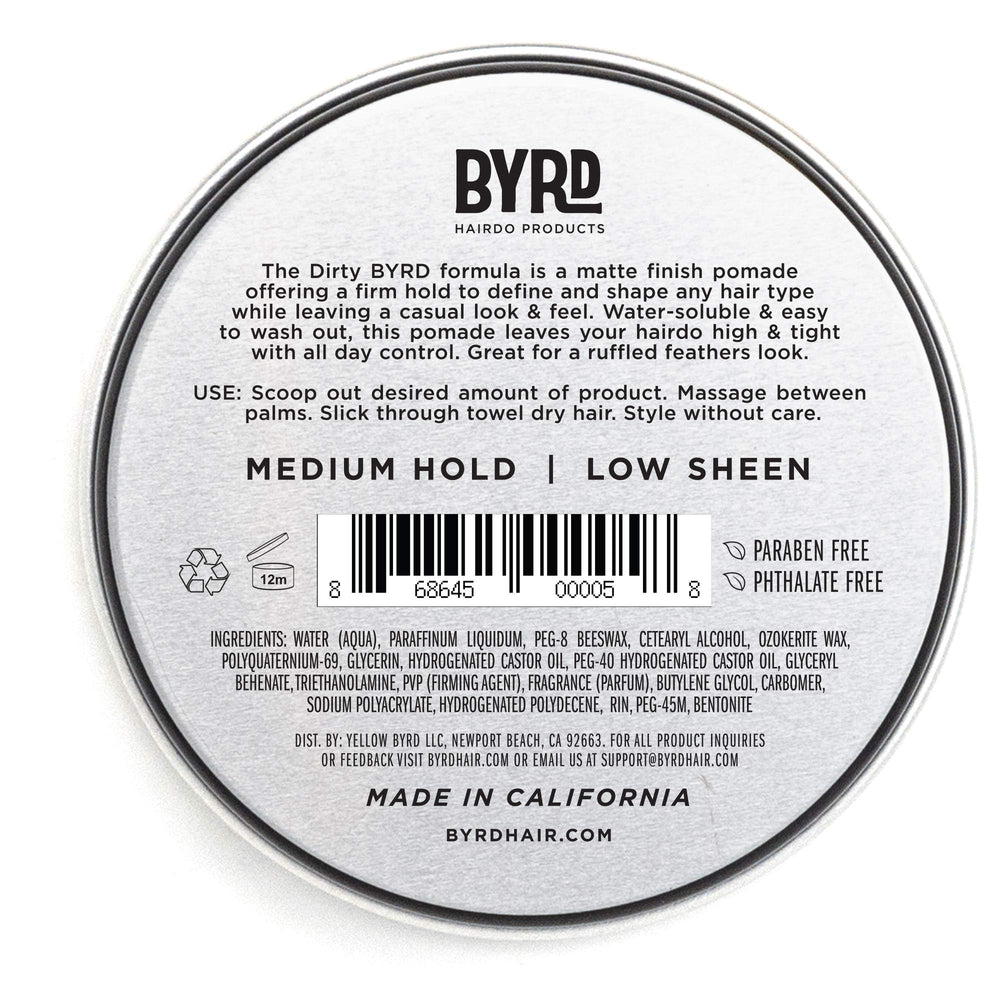 BYRD Matte Pomade matte finish hair detailing with no shine