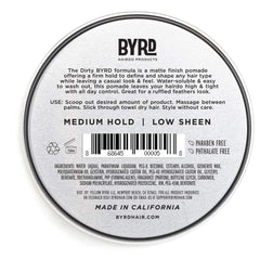 BYRD Matte Pomade matte finish hair detailing with no shine