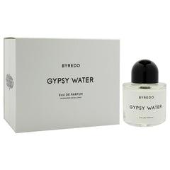 Byredo Gypsy Water edp label closeup emphasizes brand heritage and premium scent.