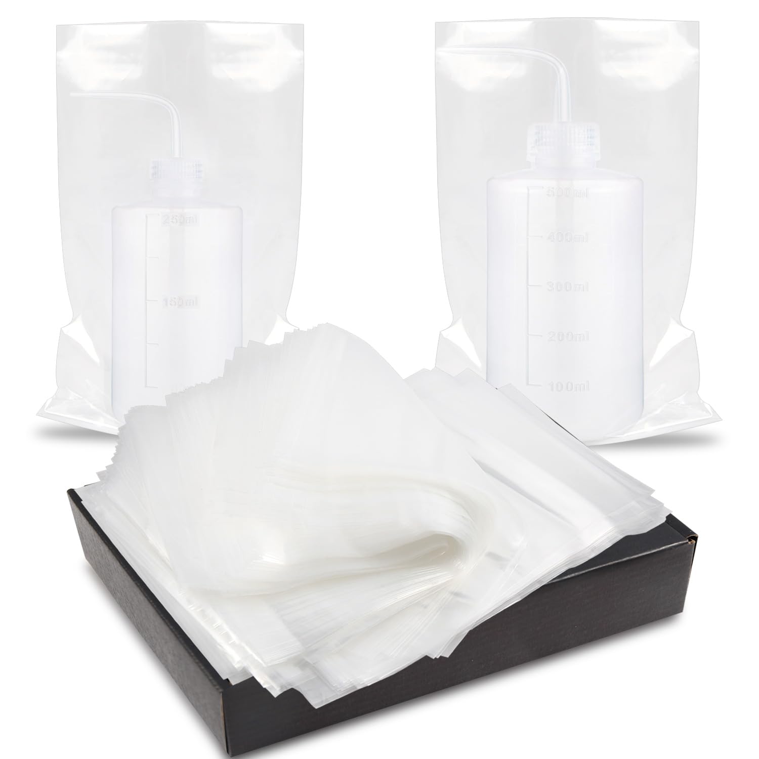 bysiter tattoo bottle bags clear packaging shows liquid level for easy monitoring