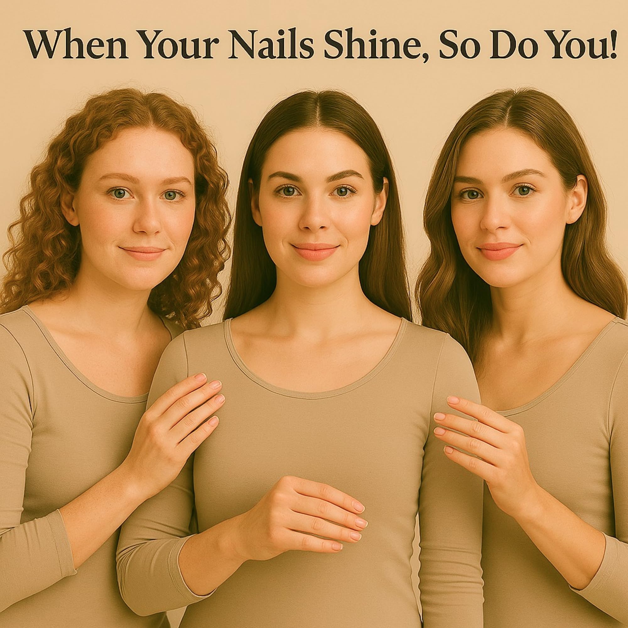 C CARE roll-on oil gliding into nails showing rapid absorption with no heavy residue.