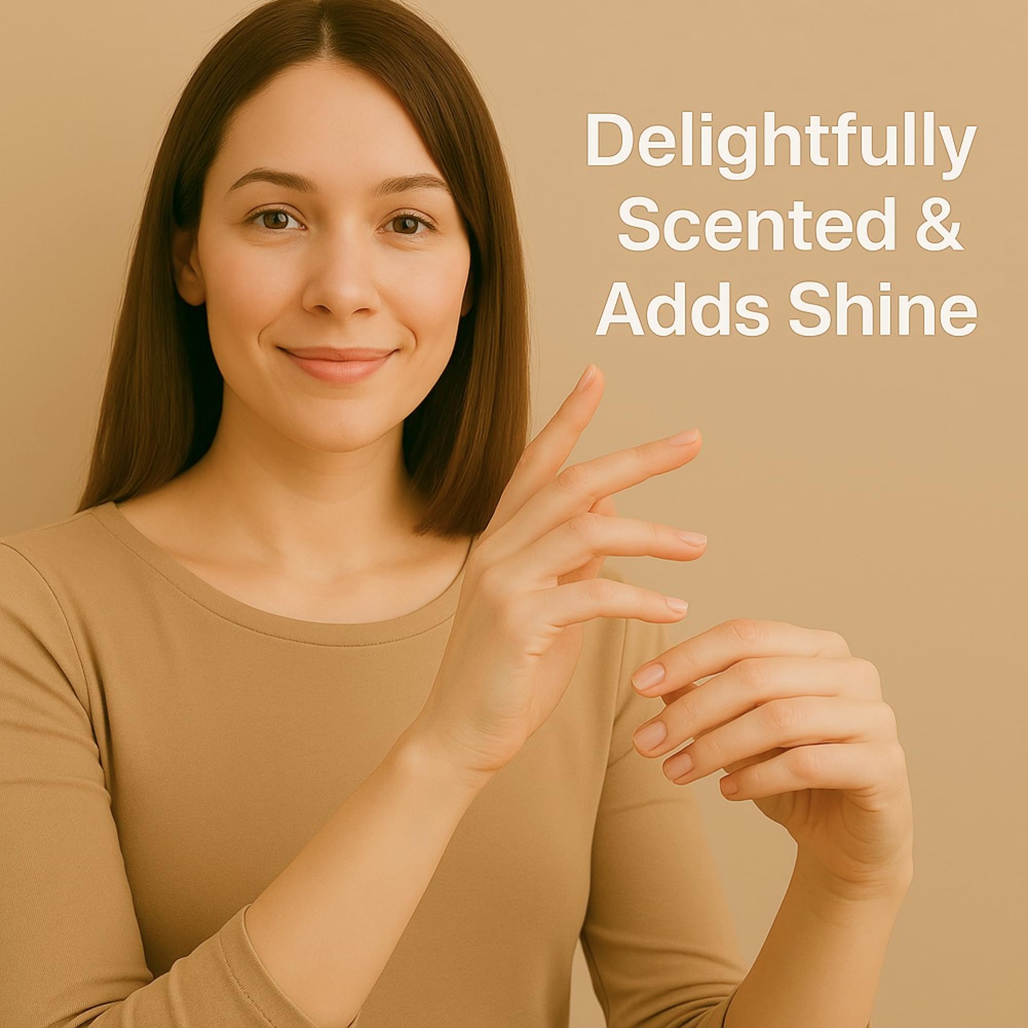C CARE hands with oil application demonstrating easy at-home pampering.