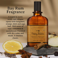 C.O. Bigelow Bay Rum packaging box and apothecary branding